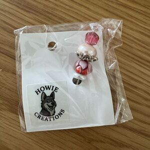 Howie Creations Pink and Red Beaded Stick Pin - NWOT